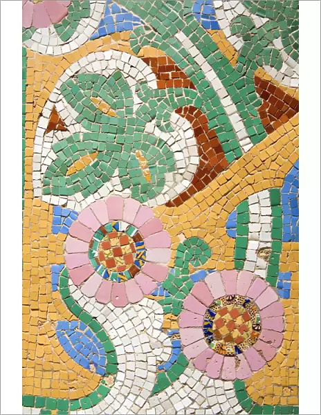 Tile mosaic on Palau de La Musica