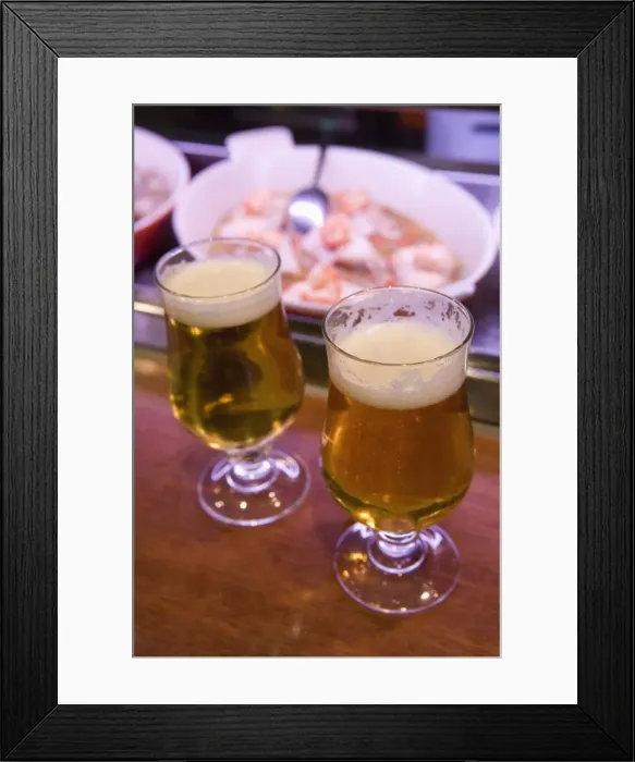 Framed Print : Beers (cervesa) in tapas bar Framed Print : Beers (cervesa) in tapas bar