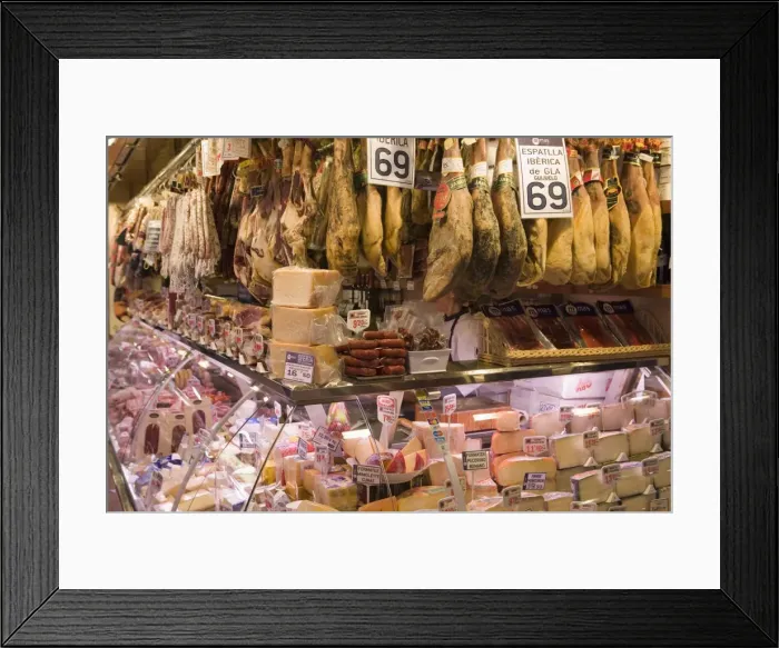 Framed Print : Hams, jamon and cheese stall Framed Print : Hams, jamon and cheese stall