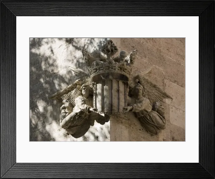 Framed Print : sculpture, corner of la Lonja de la Seda Framed Print : sculpture, corner of la Lonja de la Seda