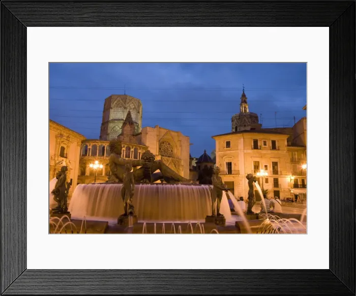 Framed Print : fountain, tower el Miguelet Framed Print : fountain, tower el Miguelet