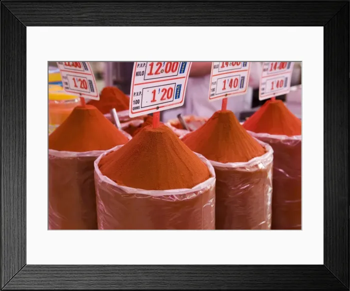 Framed Print : Paprika for sale, Mercado Central (Central Market), Valencia, Mediterranean, Costa del Azahar, Spain, Europe Framed Print : Paprika for sale, Mercado Central (Central Market), Valencia, Mediterranean, Costa del Azahar, Spain, Europe