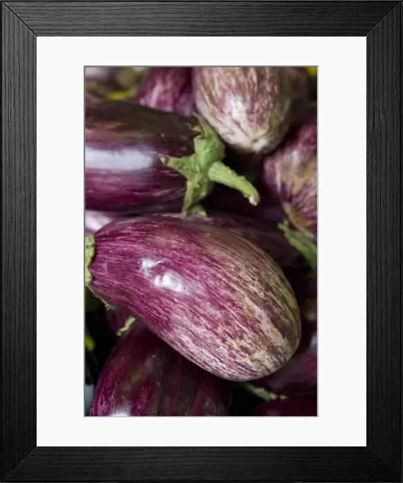 Framed Print : Aubergines on market stall Framed Print : Aubergines on market stall