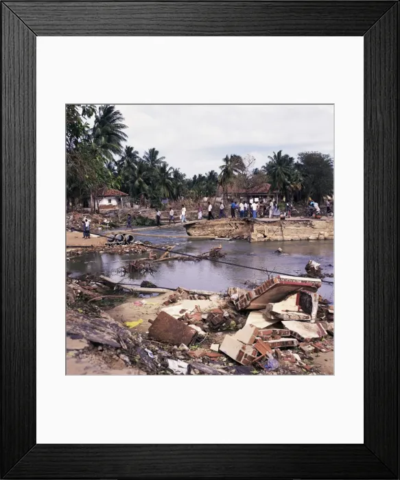 Framed Print : Damage caused by the December 2005 tsunami Framed Print : Damage caused by the December 2005 tsunami