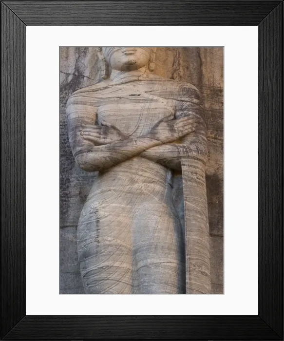 Framed Print : Rock carved granite image of the 7m tall standing Buddha Framed Print : Rock carved granite image of the 7m tall standing Buddha