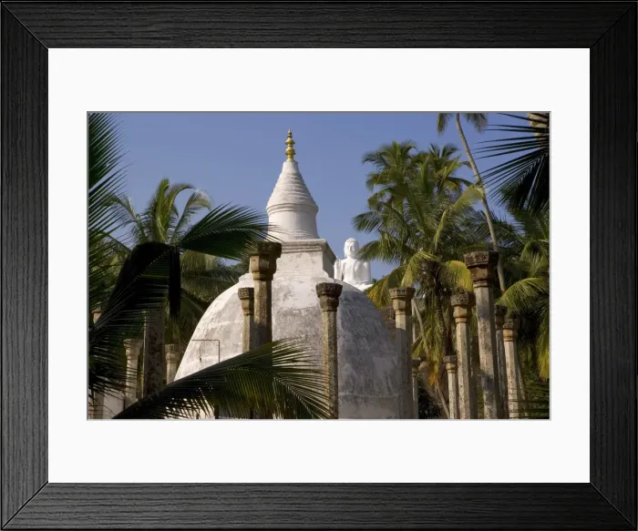 Framed Print : Great seated Buddha and dagoba at Mihintale Framed Print : Great seated Buddha and dagoba at Mihintale