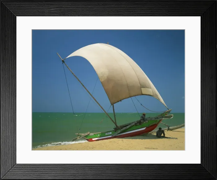 Framed Print : Fishermen in the shade of a sail on a fishing boat Framed Print : Fishermen in the shade of a sail on a fishing boat
