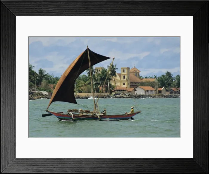 Framed Print : Oruva fishing catamaran