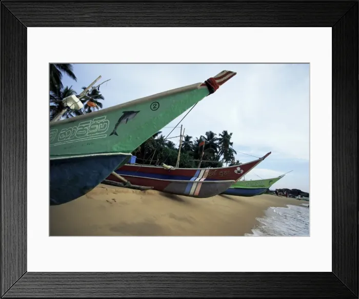 Framed Print : Fishing boats on the shore