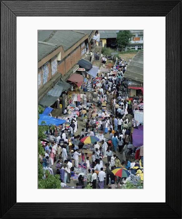 Framed Print : People shopping at the market Framed Print : People shopping at the market