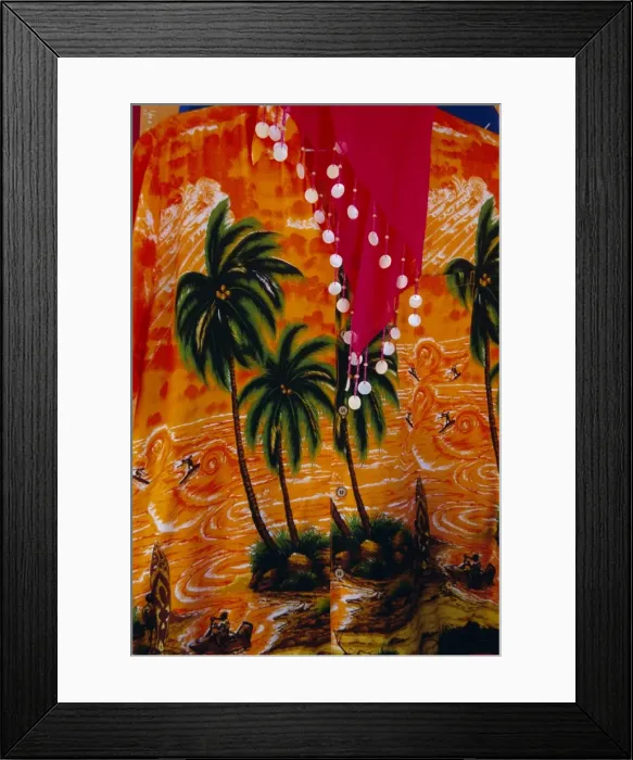 Framed Print : Colourful clothes hanging in a shop, St Framed Print : Colourful clothes hanging in a shop, St