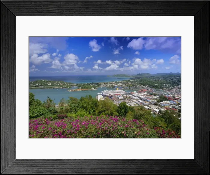 Framed Print : Capital city of Castries, St Framed Print : Capital city of Castries, St