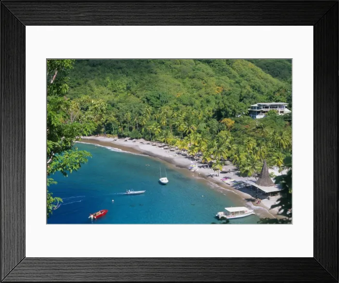 Framed Print : The beach at Anse Chastenet, St Framed Print : The beach at Anse Chastenet, St