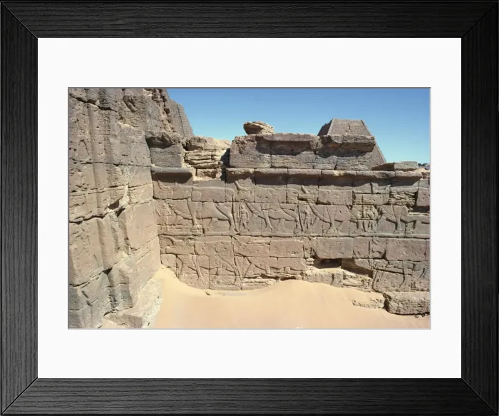 Framed Print : Rock carvings on Meroe Pyramid Framed Print : Rock carvings on Meroe Pyramid