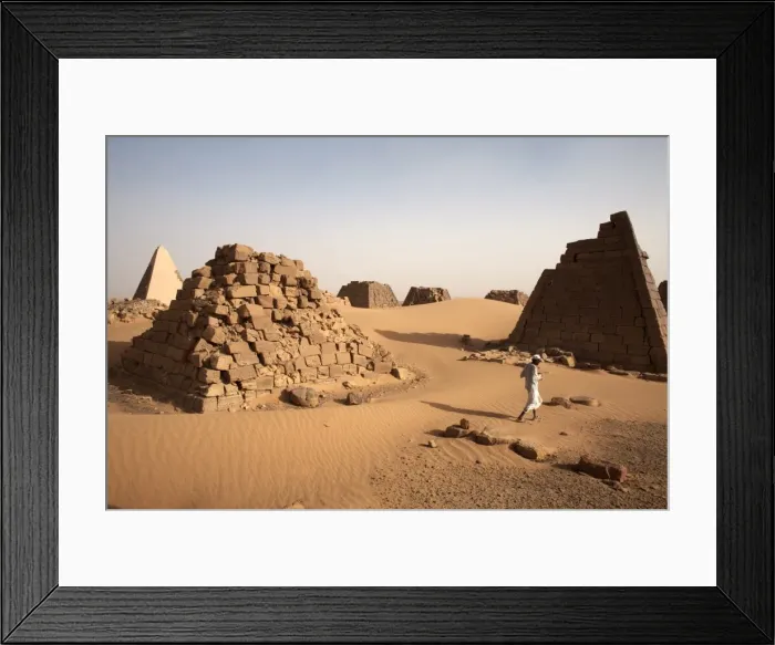 Framed Print : The western cemetery at Meroe containing the tombs Framed Print : The western cemetery at Meroe containing the tombs