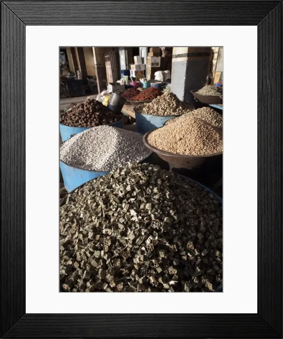 Framed Print : Various grains and spices on sale at the Atbara Souq Framed Print : Various grains and spices on sale at the Atbara Souq