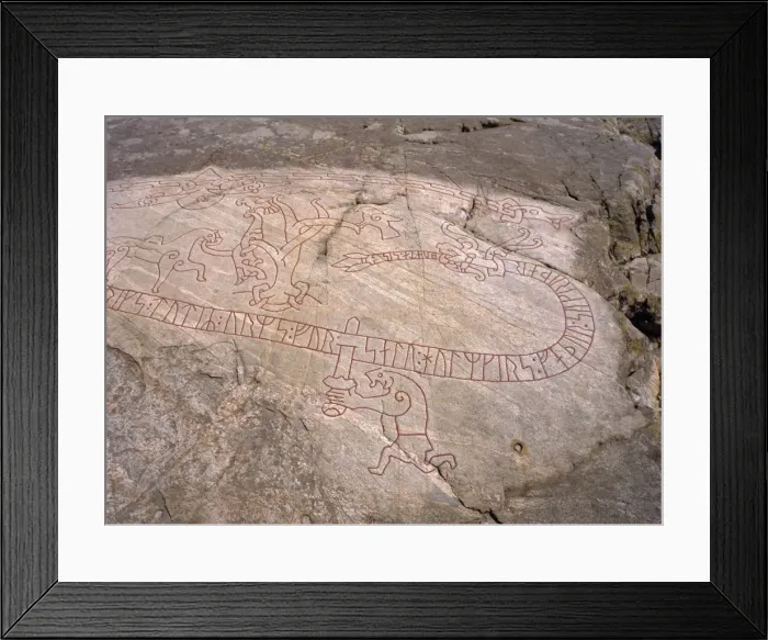 Framed Print : Rune stone (1040 AD) ref Sigurd Dragon Killer Framed Print : Rune stone (1040 AD) ref Sigurd Dragon Killer