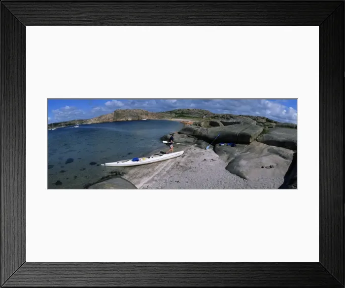 Framed Print : Kayaks in nature preserve on island of Dannemark Framed Print : Kayaks in nature preserve on island of Dannemark
