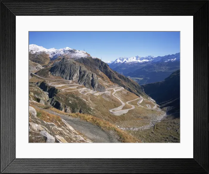 Framed Print : The old road snaking up the southern side of the St Framed Print : The old road snaking up the southern side of the St