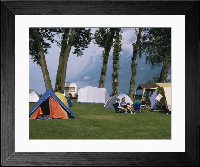 Framed Print : Camping at Wallensee Framed Print : Camping at Wallensee