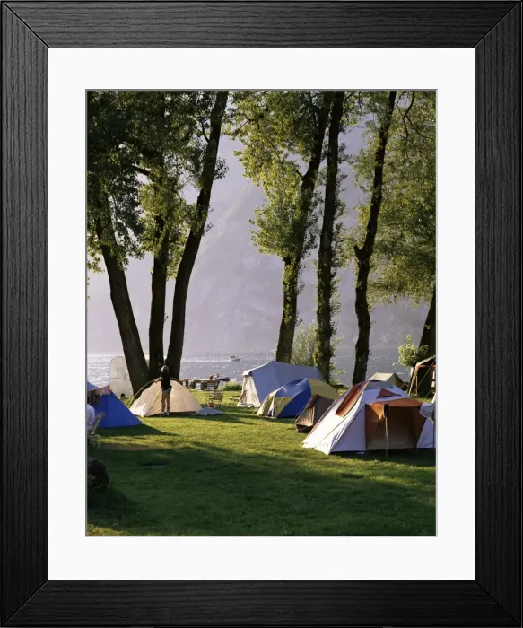 Framed Print : Camping on Wallensee Framed Print : Camping on Wallensee