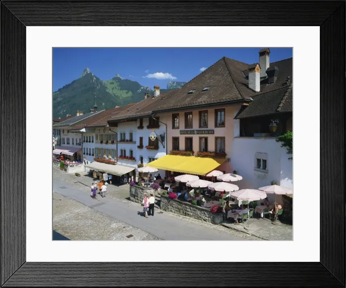Framed Print : 17th century houses and he main street Framed Print : 17th century houses and he main street