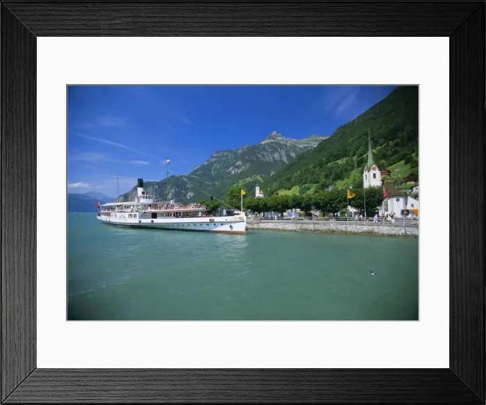 Framed Print : Tourist boat crossing the lake Framed Print : Tourist boat crossing the lake