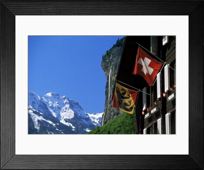 Framed Print : Snow-capped peaks