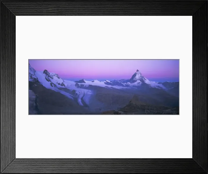 Framed Print : Panoramic view of pink sky before sunrise over Framed Print : Panoramic view of pink sky before sunrise over