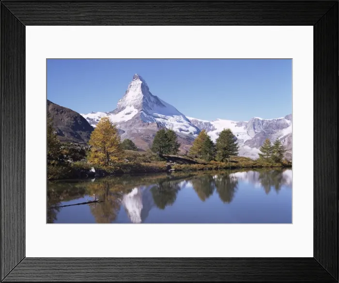 Framed Print : The Matterhorn reflected in Grindjilake Framed Print : The Matterhorn reflected in Grindjilake