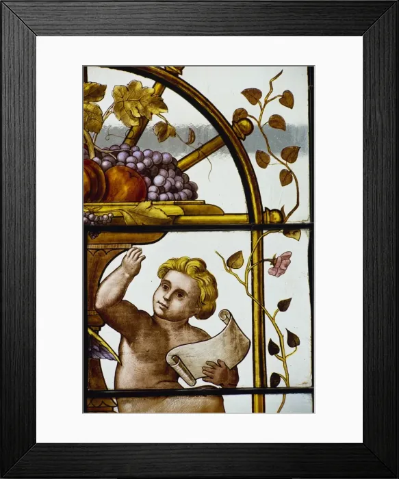 Framed Print : Stained glass in the Baur au Lac Hotel Framed Print : Stained glass in the Baur au Lac Hotel