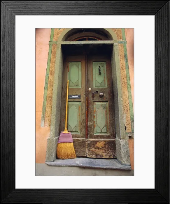 Framed Print : Doors and broom Framed Print : Doors and broom