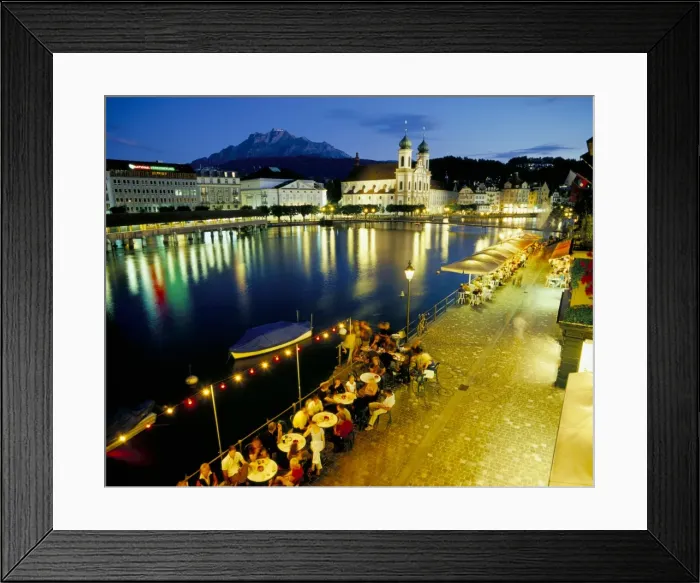 Framed Print : Waterfront pavement cafes Framed Print : Waterfront pavement cafes