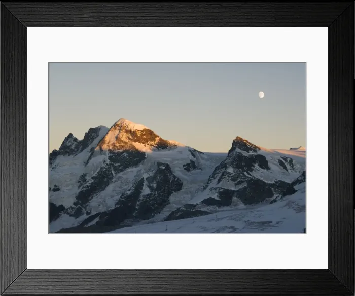 Framed Print : Moon rising over the Klein Matterhorn Framed Print : Moon rising over the Klein Matterhorn