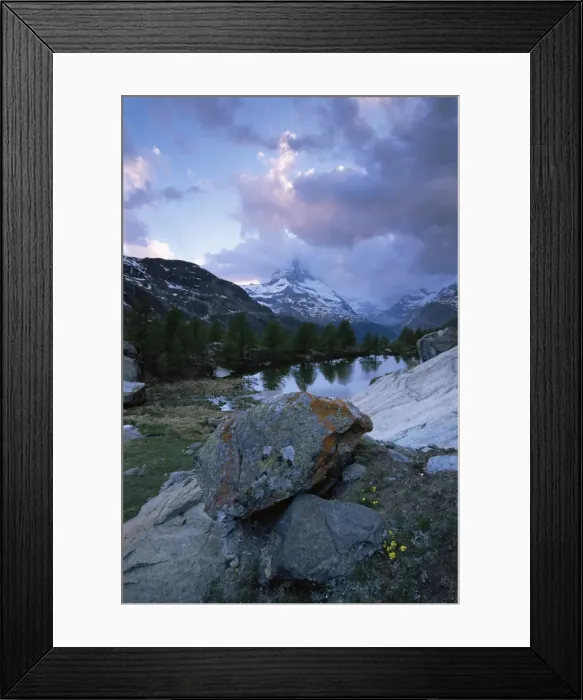 Framed Print : Grindjisee and Matterhorn at sunset Framed Print : Grindjisee and Matterhorn at sunset