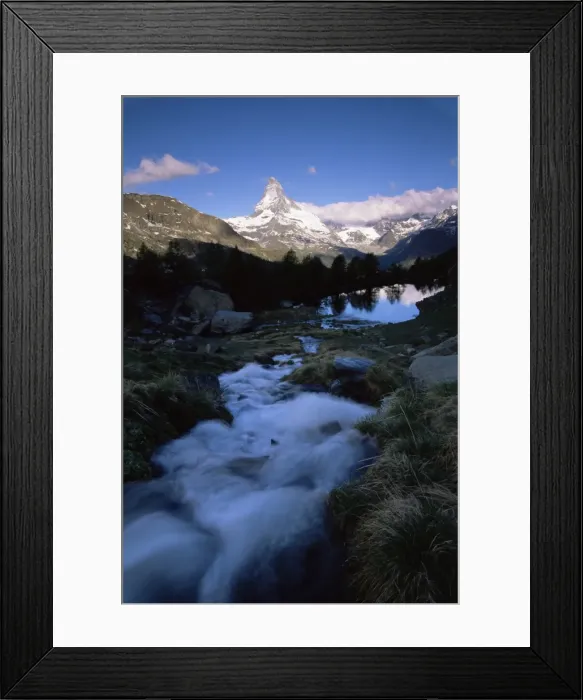 Framed Print : Matterhorn from Grindjisee at dawn Framed Print : Matterhorn from Grindjisee at dawn