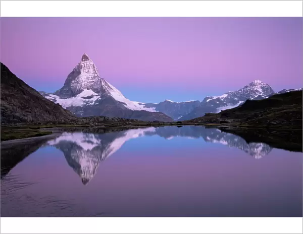 Matterhorn from Riffelsee at dawn