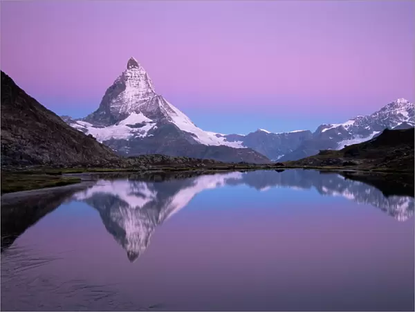 Matterhorn from Riffelsee at dawn