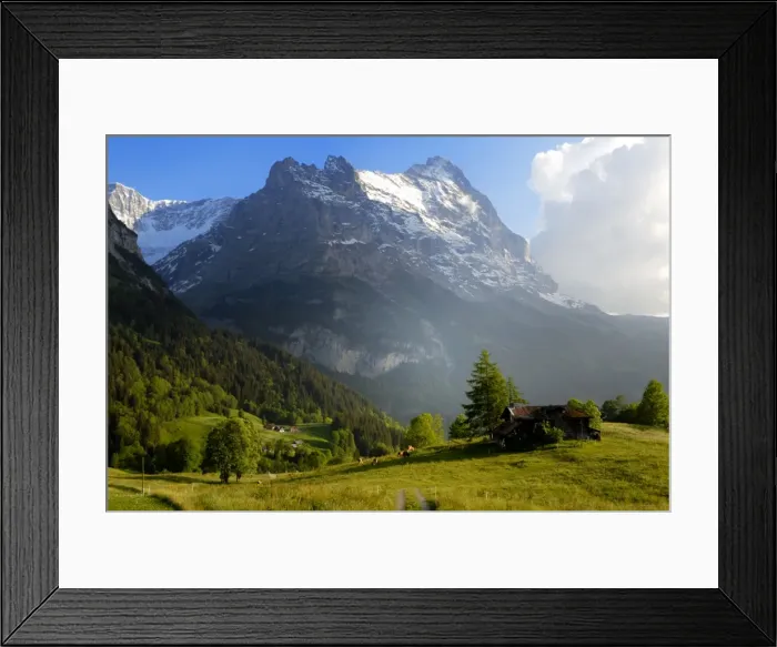 Framed Print : Meadow and farm building Framed Print : Meadow and farm building