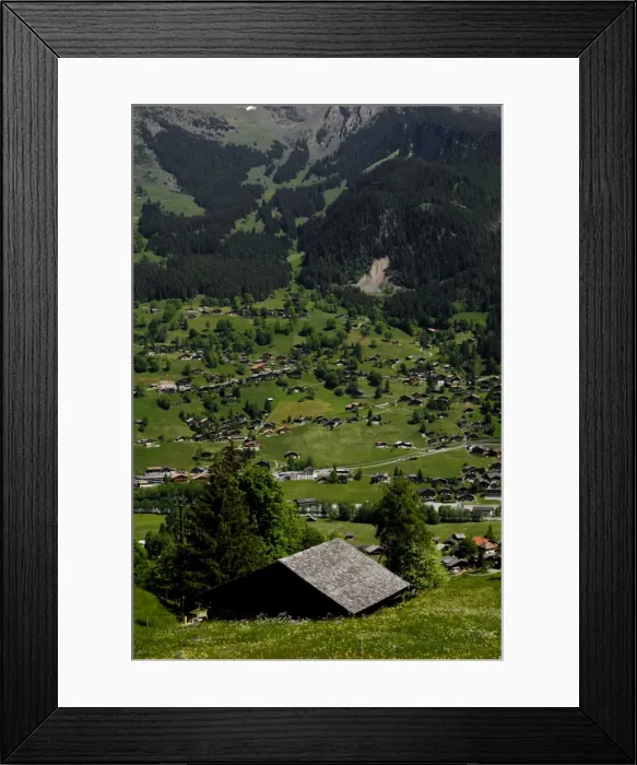 Framed Print : Grindelwald viewed from train to Kleine Scheidegg Framed Print : Grindelwald viewed from train to Kleine Scheidegg