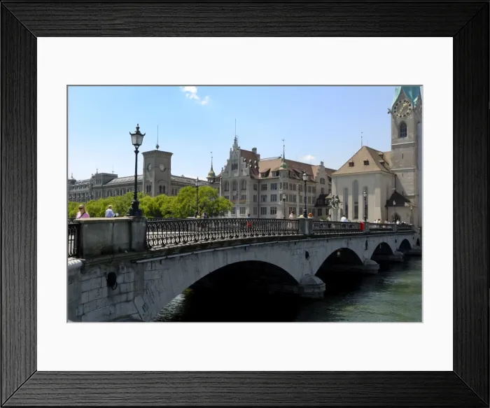 Framed Print : Munster bridge over River Limmat Framed Print : Munster bridge over River Limmat