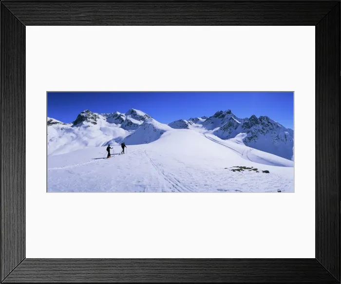 Framed Print : Alpine ski tourers start from Muottas Muragl at 2453m Framed Print : Alpine ski tourers start from Muottas Muragl at 2453m