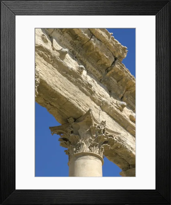 Framed Print : Carved capital and lintels of limestone Framed Print : Carved capital and lintels of limestone