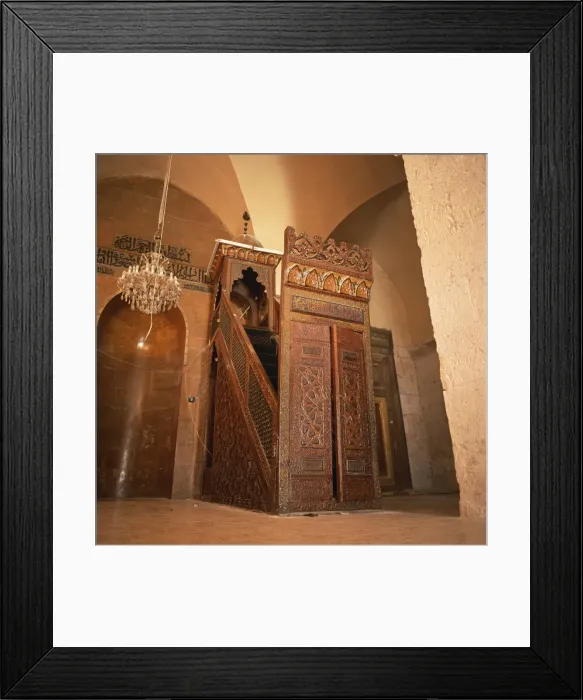 Framed Print : Carved wooden mimbar (pulpit) dating from the 15th century Framed Print : Carved wooden mimbar (pulpit) dating from the 15th century