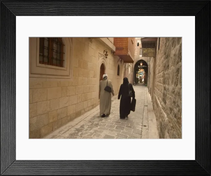Framed Print : Syrian women walking through old town Framed Print : Syrian women walking through old town