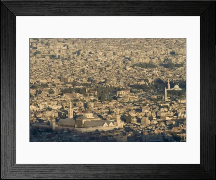 Framed Print : Aerial view of city including the Umayyad Mosque Framed Print : Aerial view of city including the Umayyad Mosque