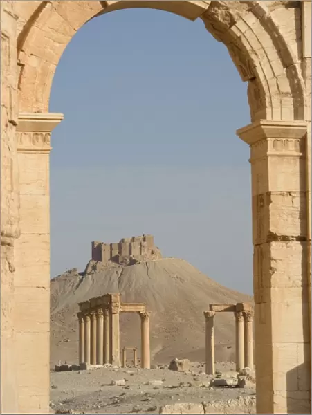 Qala at ibn Maan Citadel Castle seen through monumental arch