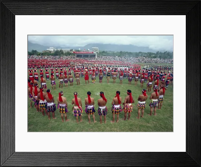 Framed Print : Crowds of people from the Hwalien tribes in traditional Framed Print : Crowds of people from the Hwalien tribes in traditional