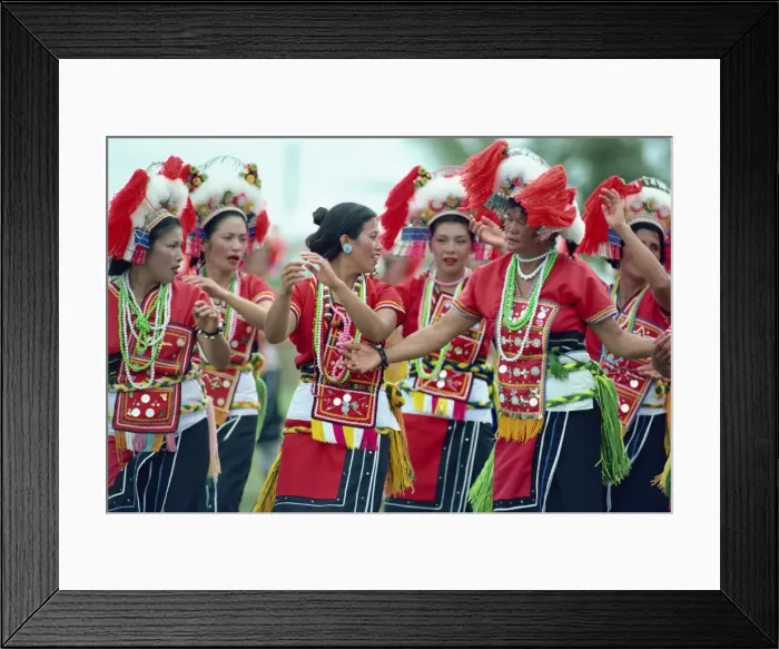 Framed Print : A group of women of the Hwalien tribes in traditional Framed Print : A group of women of the Hwalien tribes in traditional
