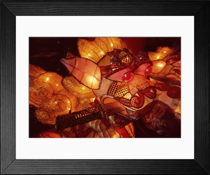 Framed Print : Close-up of illuminated lantern